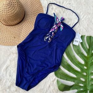 Trina Turk Paradise Plume Bandeau One Piece Swimsuit